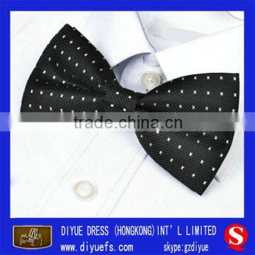 White Dot Black Polyester Bow Tie