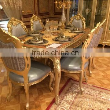 Italian style handcrave wooden dining room set, dining room table and chair