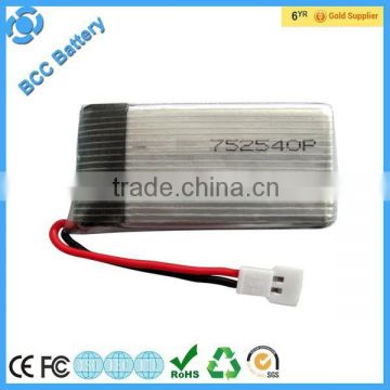 25c 752540 3.7v 500mah lithium polymer lipo battery