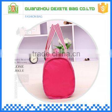 Fashion outdoor travel foldable waterproof pink nylon tote bag