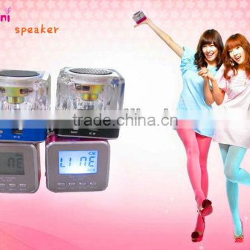 mini speaker Support TF/U disk/MP3 format/ FM radio FM Radio with double antenna in stock