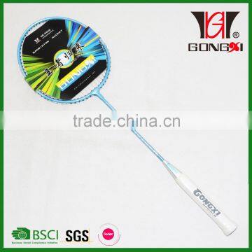 GX-6012 CYAN cheap price aluminium&steel tempered steel badminton racket/top tape racket with badminton stringing
