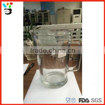 Machine Made Large Size 2 Liter Beer Glass Pitcher Cup With Handle