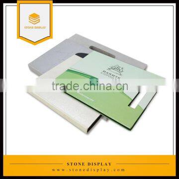 Durable Stone Cardboard Display Book/folder With Handle/cover Page Design