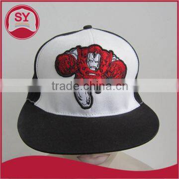 cheap custom embroidery flat brim snapback cap/flat brim cap/flat cap short brim cap