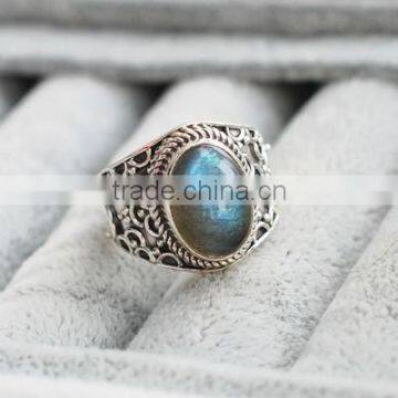 Popular Vintage Style Polished Vintage Style Labradorite Fancy Finger Ring for Gift photo-6