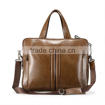 Designer Brown Leather Travel or Messenger Bag With Strap