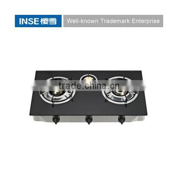 three burner glass top gas stove