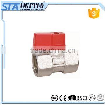 ART.1073 China 1/2" 3/4" NPT/BSPT Standard F/F Threaded Nickel Plated Forged Brass Mini Ball Valve for water air oil and gas