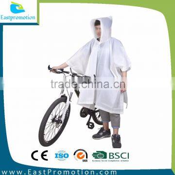 2016 FASHIONABLE PVC PONCHO HOODED ADULT RAINGEAR WITH STRING