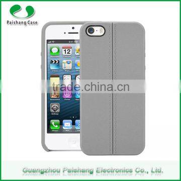 Mobile phone case manufacturer custom leather line pattern finish soft TPU cellphone back cover for iphone 6/ 5 / 4