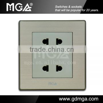 10A Double Sockets AC Sockets with brushed texture