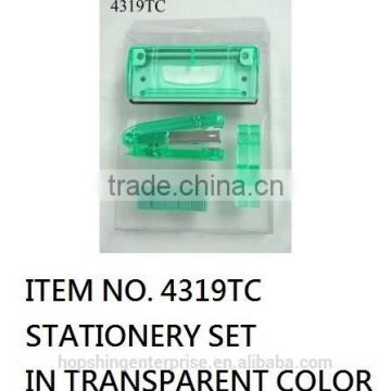 Stationery set in transparent color