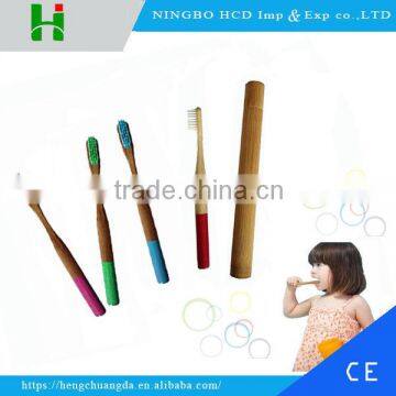 Travel Kid Biodegradable Bamboo Toothbrush With Soft Round Handle