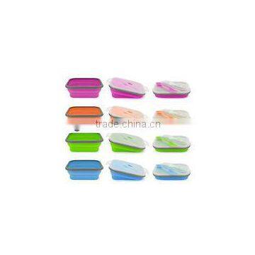 Food Grade Foldable Silicone Lunch Box photo-2