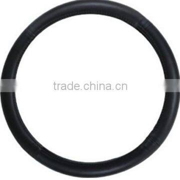 Black Leather Steering Wheel Cover