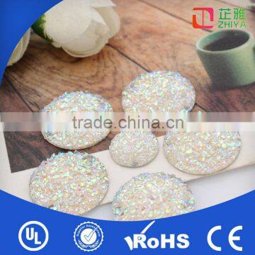 cheapest white color druzy cabochon crystal sew on stones for decoration