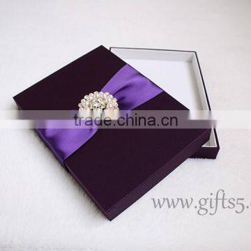 Gracefull Handmade Purple Wedding Invitation Gift Boxes photo-4