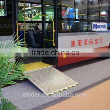 Electric wheelchair ramp used for low floor city buses