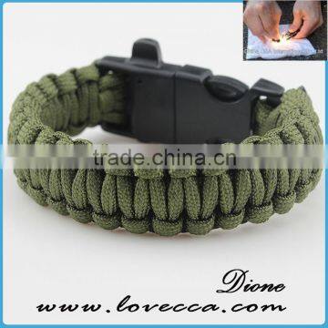 Outdoor Survival Gear Escape Paracord Bracelet With Flint / Whistle / Compass / Scraper photo-2