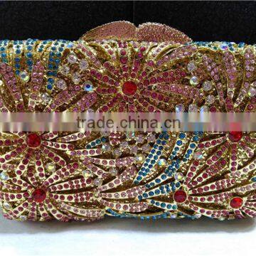 NICE Flower Hot Women Fashion Clutch Colorful Crystal Stone Evening Bag FH27-1