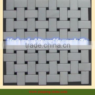 black and white marble mosaic tile