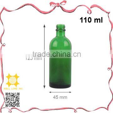 Hot sale concise design 110ml green glass lotion bottle