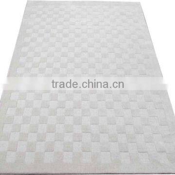 Hand made cut pile stripes design wool carpet