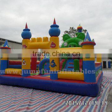 2016 Giant Inflatable Game Park 10mx6m Inflatable Entertainment City With Large Slide Inflatable Jumping Zone