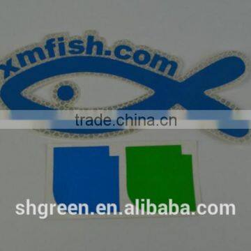 Die-cut fish shape sticker for bottle