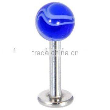 Blue acrylic marble lip rings body piercing jewelry