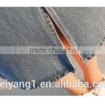 High-waist Denim Skirt With Slit A-line Lady Skirt