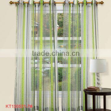 100% Polyester Blue and White Stripe Voile Finished Curtain Fabric Design(rideaux bleus marine)