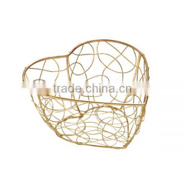 Golden heart shaped gift packaging stackable basket