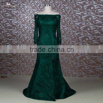 RSE644 Off The Shoulder Trumpet Mermaid Dark Green Mother Of The Bride Lace Dresses