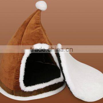 2014 New Cute Christmas Hat Dog House/Brown Dog Plush Room