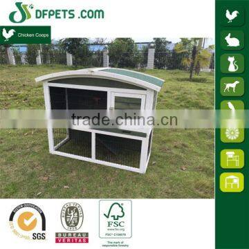 Wooden Rabbit Hutch With Arc-shaped Roof