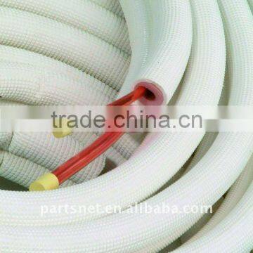 Double rolls of copper pipe with insulation