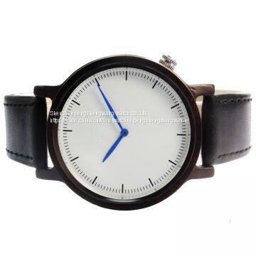 Your Logo Brand Genuine Leather Thin Case Wooden Watches photo-4