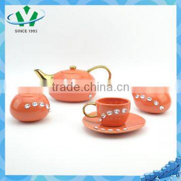 Ceramic cups set coffee pot with a lid For Hotel