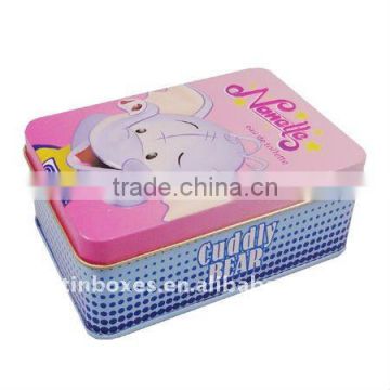 4 color print embossed tin box