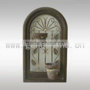 2014 new items antique wood-like frame with flower pot