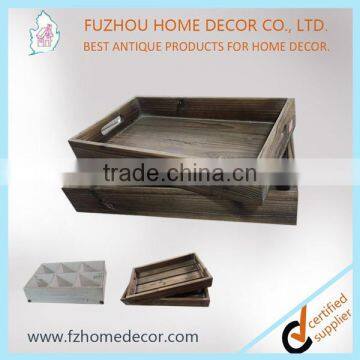 3pcs per Set Vintage Wood Table Tray With Printings photo-4