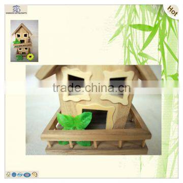 miniature decoration doll shape fence wooden bird house