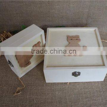 Square Unfinished Decor Wooden Toy Box Wholesale photo-6