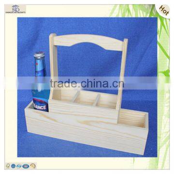 Handmade Vodka Whisky Wine Show Carrier Pine Wooden Basket photo-3