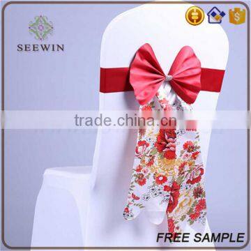 Korean Style Chair Satin Bow Tie for Wedding Chair Deco photo-2