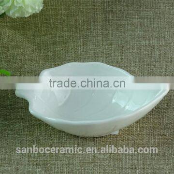 Hot Sale Leaf Shape Porcelain Sauce Dish Stock White Deep Dish or Ceramcis for Sauce photo-2