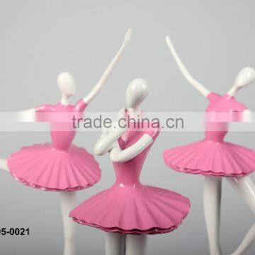 Resin Craft Lovely Dancing Girl Ballerina Statue photo-3