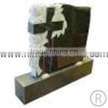 Cross Style black Granite Memorial / Black Headstone